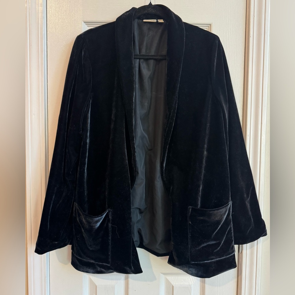 Velvet Open Front Jacket Size Large
